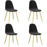 vidaXL Chaise de salle à manger 4 pcs. noir velours