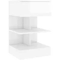 vidaXL Table de chevet Blanc brillant 40x35x65 cm Bois d’ingénierie