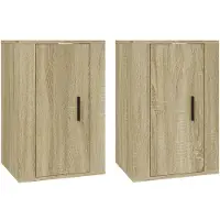vidaXL Armoires murales TV 2 pièces chêne Sonoma 40x34,5x60 cm