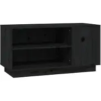 vidaXL Armoire TV noire 80x35x40,5 cm pin massif