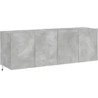 vidaXL Armoires TV murales avec lampes LED 2 pcs. Gris béton 60x35x41 cm