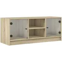 vidaXL Armoire TV avec portes en verre Chêne Sonoma 102x37x42 cm