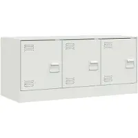 vidaXL Armoire TV blanc 99x39x44 cm acier