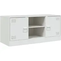 vidaXL Armoire TV blanc 99x39x44 cm acier