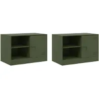 vidaXL Armoires TV 2 pcs. Vert olive 67x39x44 cm Acier