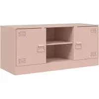 vidaXL Armoire TV rose 99x39x44 cm Acier