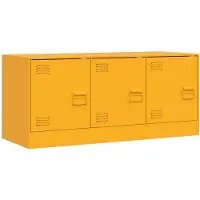 vidaXL Armoire TV jaune moutarde 99x39x44 cm Acier