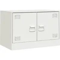 vidaXL Armoire TV blanc 67x39x44 cm acier