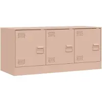 vidaXL Armoire TV rose 99x39x44 cm Acier