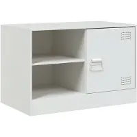 vidaXL Armoire TV blanc 67x39x44 cm acier
