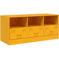 vidaXL Armoire TV jaune moutarde 99x39x44 cm Acier