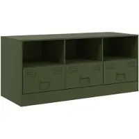 vidaXL Armoire TV vert olive 99x39x44 cm Acier