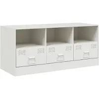 vidaXL Armoire TV blanc 99x39x44 cm acier