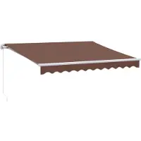 vidaXL Marquise manuelle avec LED brun 300x250 cm