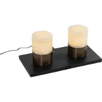 QAZQA Ensemble de 2 lampes de table bronze foncé RGBW rechargeables - Alessia