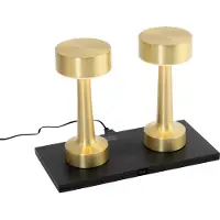 QAZQA Ensemble de 2 lampes de table rechargeables dorées RGBW - Isobel