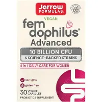 Jarrow Formulas , Fem Dophilus Avancé Végétalien, 10 Milliards d'UFC, 30 Gélules Végétales