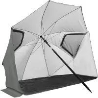 VirtuFit Parasol de plage Premium - Brise-vent - 225cm - Gris
