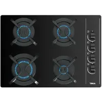 Teka GBC 64003 KBA, noir, intégré, 60 cm, table de cuisson à gaz, verre trempé, 4 zones de cuisson