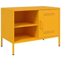 vidaXL Armoire TV jaune moutarde 68x39x50,5 cm Acier