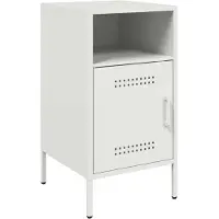 vidaXL Table de chevet blanc 36x39x68 cm acier