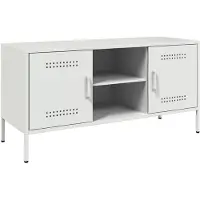 vidaXL Armoire TV blanc 100,5x39x50,5 cm Acier
