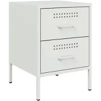 vidaXL Table de chevet blanc 36x39x50,5 cm acier
