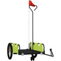 vidaXL Remorque vélo Vert et noir Tissu Oxford & fer