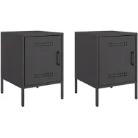 vidaXL Tables de chevet 2 pcs noir 36x39x50,5 cm acier