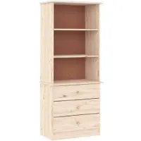 vidaXL Bibliothèque avec tiroirs ALTA 60x35x142 cm bois massif de pin