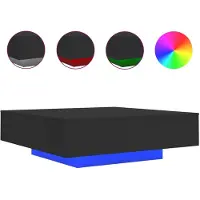 vidaXL Table basse avec lampes LED Noir 100x100x31 cm