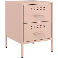 vidaXL Table de chevet rose 36x39x50,5 cm acier