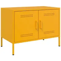 vidaXL Armoire TV jaune moutarde 68x39x50,5 cm Acier
