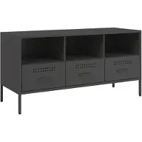 vidaXL Armoire TV noire 100,5x39x50,5 cm Acier