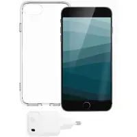 QDOS Pack Coque + Protection Écran + Chargeur Secteur Pour Iphone Se 8 7 6