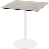 Essentials Urban - Table de terrasse, structure blanche + plateau en stratifié haute pression Moonstone, 70 x 70 cm, 1 pièce