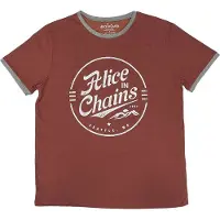 Alice In Chains Hommes, T-shirt, Circle Emblem Ringer, Rouge, (L)