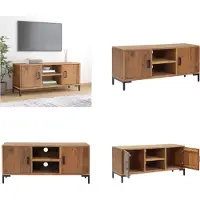 vidaXL Armoire TV Marron 110x35x48 cm Pin massif - Armoire TV - Meubles TV - Supports TV