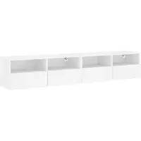 vidaXL Armoires murales TV 2 pcs. Blanc 80x30x30 cm Bois composite