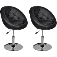 vidaXL Tabourets de bar lot de 2 noir similicuir