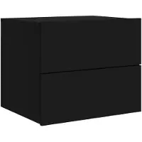vidaXL Table de chevet murale avec lumières LED noir