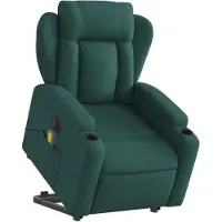 vidaXL Fauteuil de massage électrique avec releveur Tissu vert foncé
