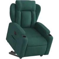 vidaXL Fauteuil relax avec releveur électrique Vert foncé Tissu