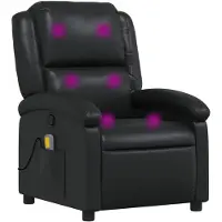 vidaXL Fauteuil de massage noir similicuir