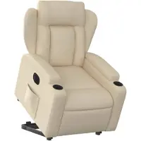 vidaXL Fauteuil relax avec releveur électrique Crème Tissu