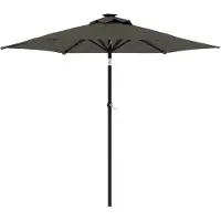 vidaXL Parasol avec mât en acier anthracite 225x225x212 cm