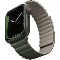 Uniq Bracelet Revix réversible pour Apple Watch | 44/45/46/49 mm - Pine (Green/Taupe)