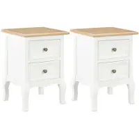 vidaXL Tables de chevet 2 pcs blanc 35x30x49 cm MDF