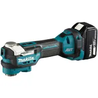 Makita DTM 52 T1JX2 Outil multifonctions sans fil 18 V Starlock Max Brushless + 1x batterie 5,0 Ah + chargeur + 43 pcs. d'accessoires + Makpac