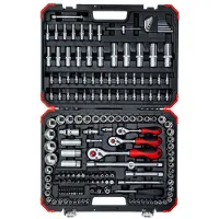 Gedore R45603172 - Jeu De Clés À Douille Et Embouts - 172 Pièces - 1/4" + 3/8" + 1/2"